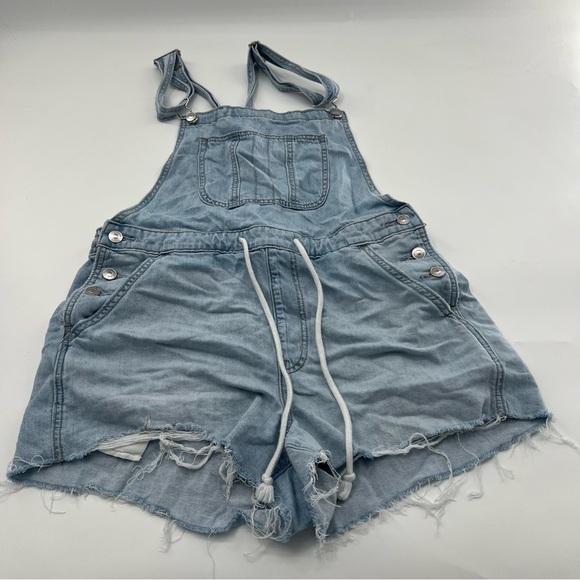 American Eagle Outfitters Pants - American Eagle Jean Shorts Overalls Shortalls Distressed Drawstring Denim